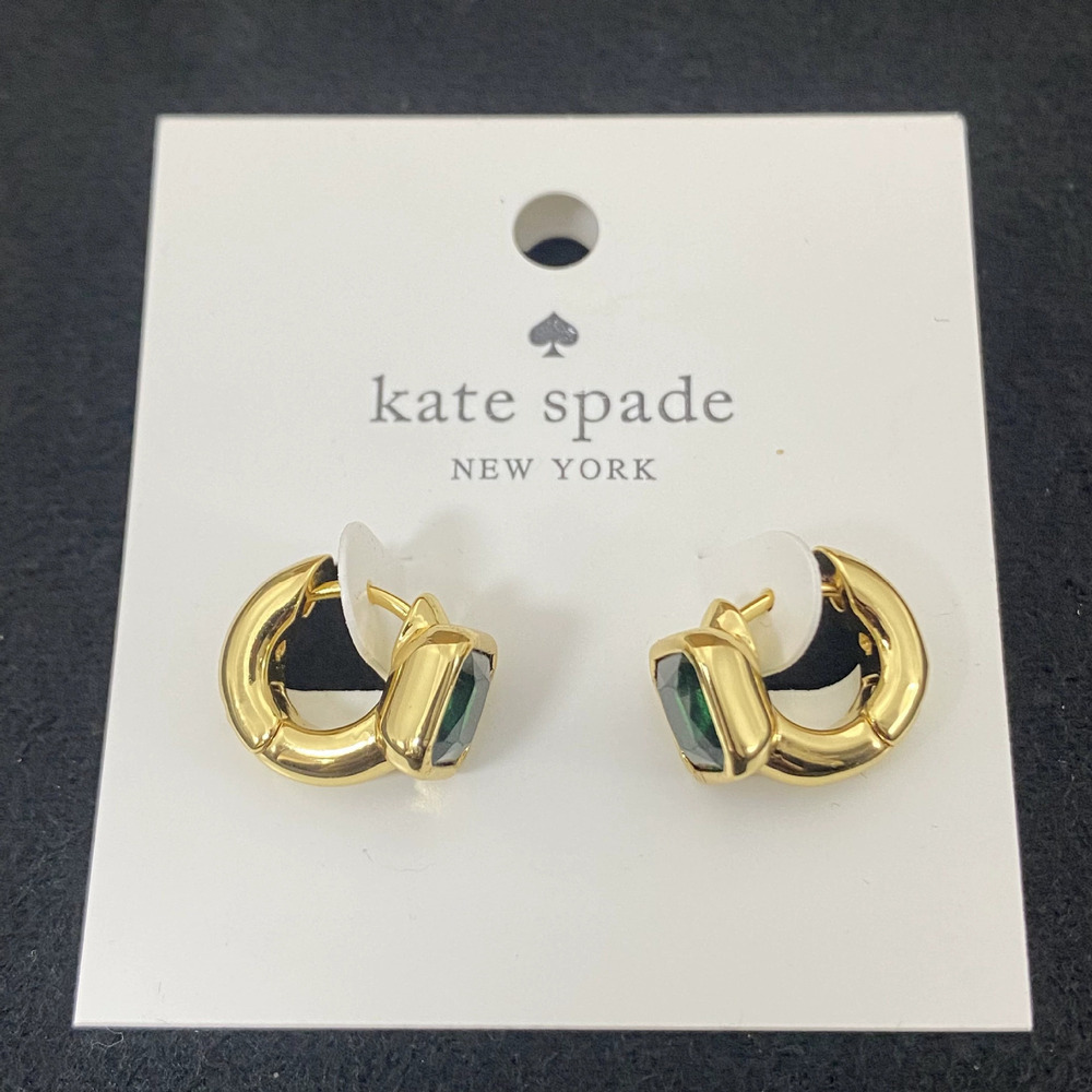 Kate SPADE Geometric Rhinestone Retro Earrings - Picture 2 of 8